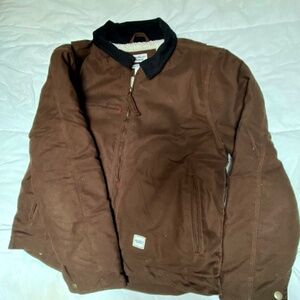 “Eddie Bauer Workwear Foreman Fit Jacket - Medium, Brown, Sherpa-Lined